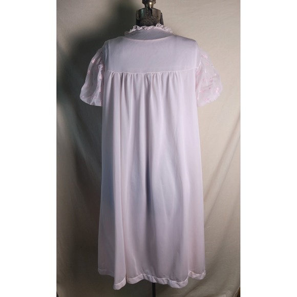 Vintage 50s 60s Nightgown And Bed Coat Robe Set Lingerie Peignoir M/L USA Pink - Picture 7 of 15